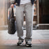 Vintage Heavyweight Washed Gray Jeans Distressed Straight Leg Carpenter Pants Elastic Waist Casual Ripped Denim Trousers